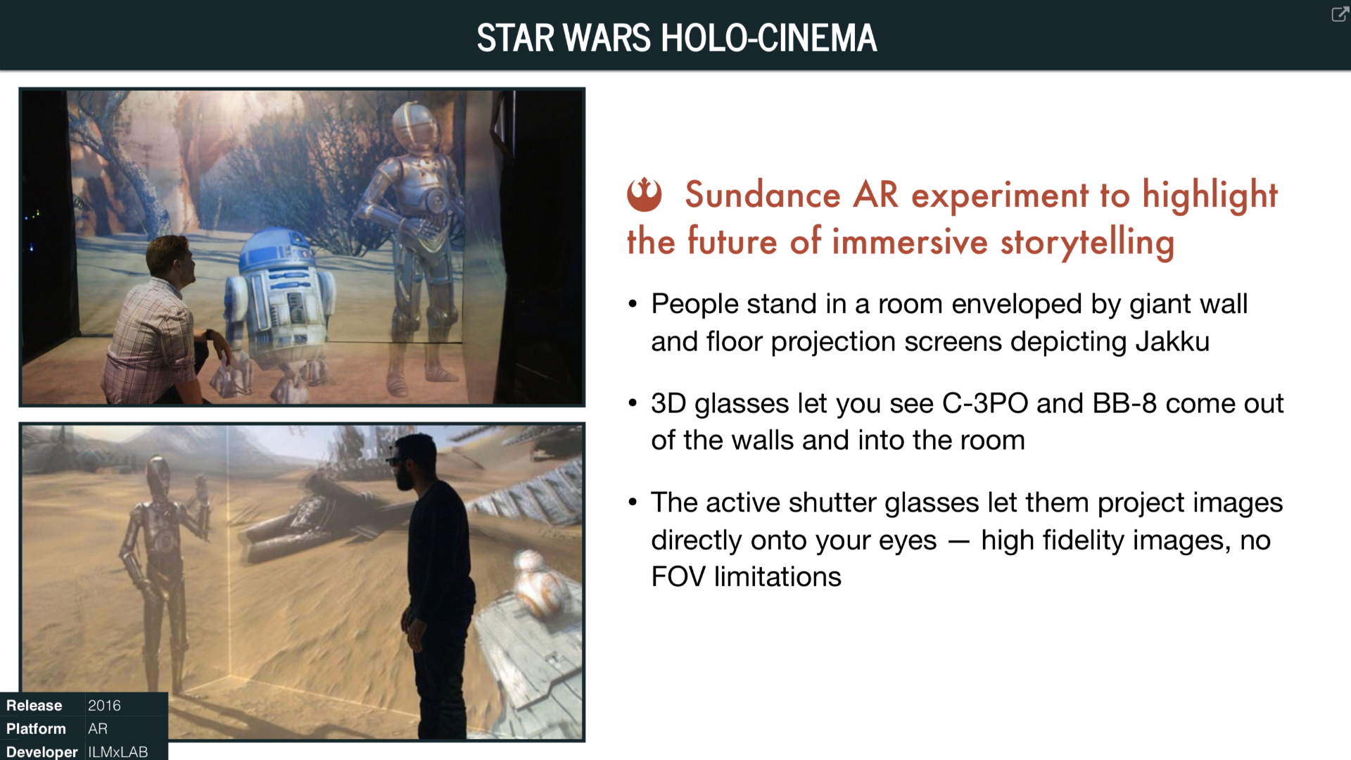 Overview of Star Wars Holo-Cinema (2016)
