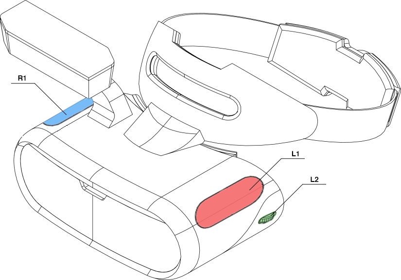 Proposed headset, showing left side