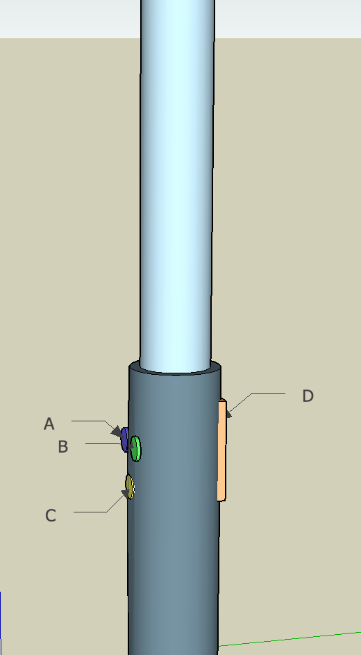 Proposed lightsaber, showing side view