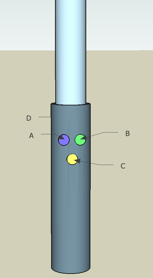 Proposed lightsaber, showing front view